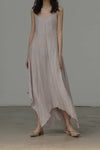 Marc Le Bihan suspender silk V-neck dress series 2192 rose pink brown